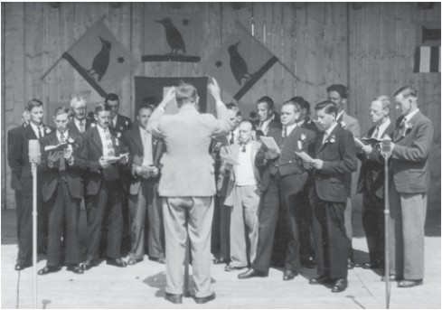 Auftritt vom M�nnerchor M�selbach am S�ngertag in Ganterschwil 1951